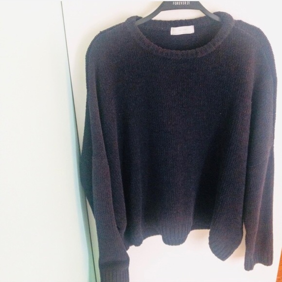 OAK + FORT Sweaters - Oak+Fort Crewneck Knit Black/Navy Cozy Sweater M